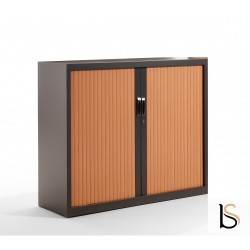 ARMOIRE STRUCTURE ANTHRACITE RIDEAUX MARRON