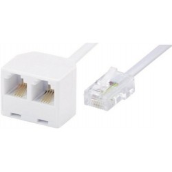 adapateur 2 rj11 femelle / 1 rj45 mâle ERARD BLANC sur shop4home.fr