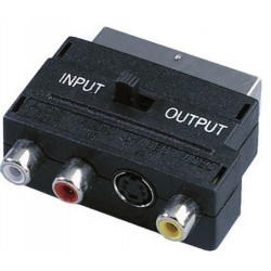 adaptateur peritel mâle/s-video+1cvbs+2rca femelle ERARD NOIR sur shop4home.fr