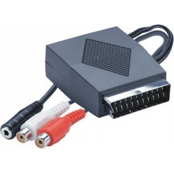adaptateur peritel mâle-femelle / jack + 2 rca fem ERARD NOIR sur shop4home.fr